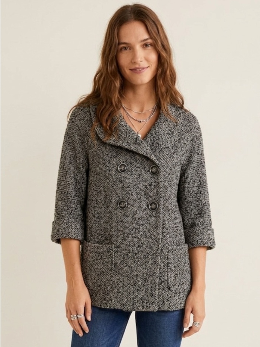 Mango tweed cropped trench - spring must have